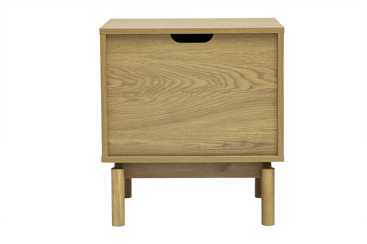Table de chevet finition bois ch�ne 2 tiroirs L50 cm YSEULT