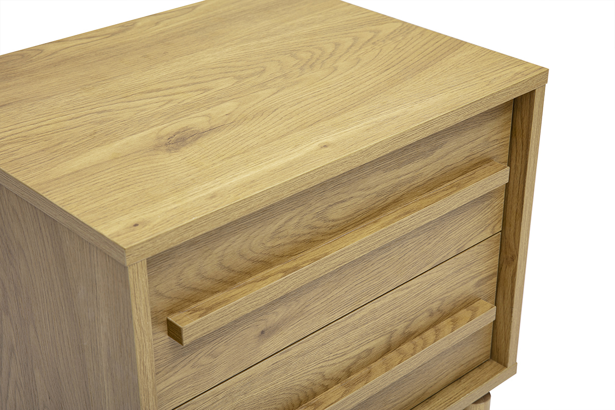Table de chevet finition bois ch�ne 2 tiroirs L50 cm YSEULT