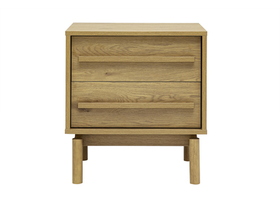 Table de chevet finition bois ch&ecirc;ne 2 tiroirs L50 cm YSEULT