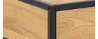 Table de chevet industrielle bois et métal noir TRESCA