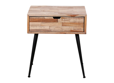 Table de chevet industrielle en teck PATTY