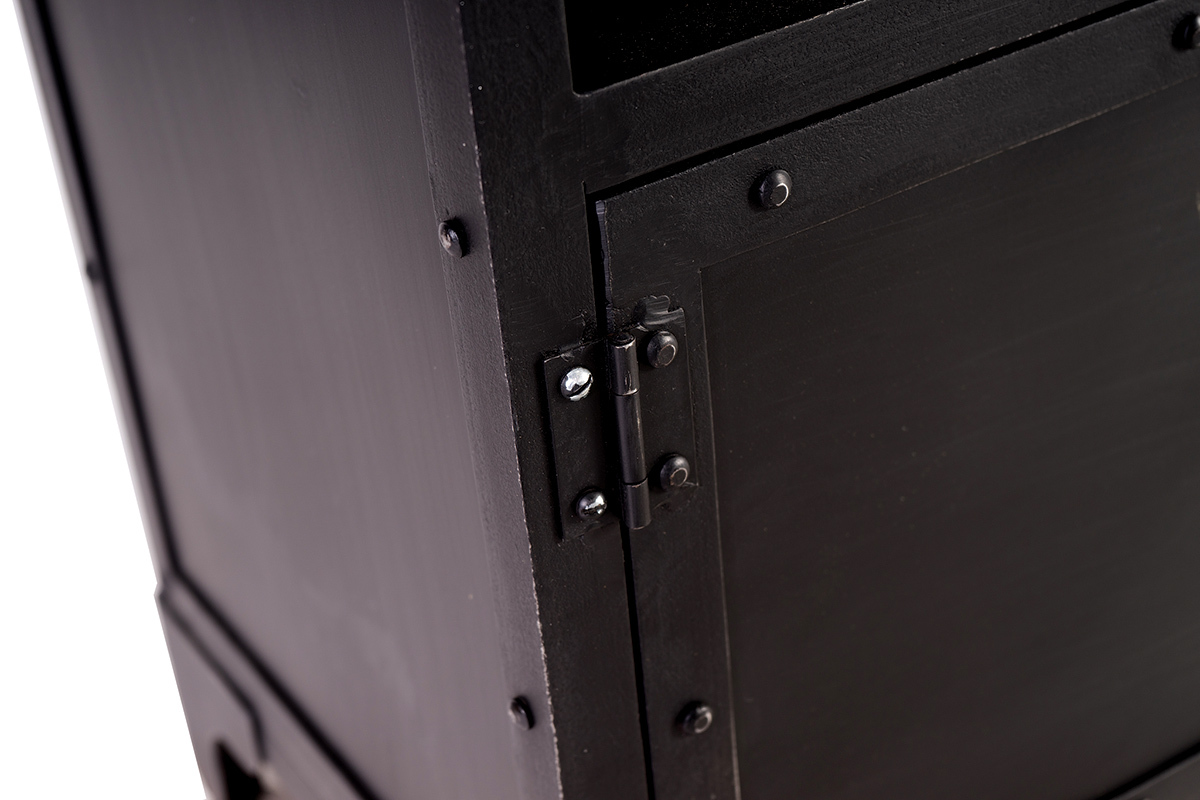 Table de chevet industrielle m�tal noir FACTORY