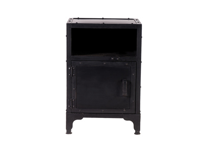 Table de chevet industrielle m&eacute;tal noir FACTORY