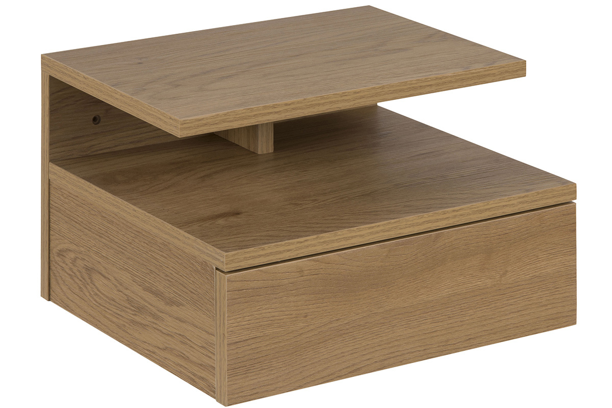 Table de chevet murale finition ch�ne naturel MITSY