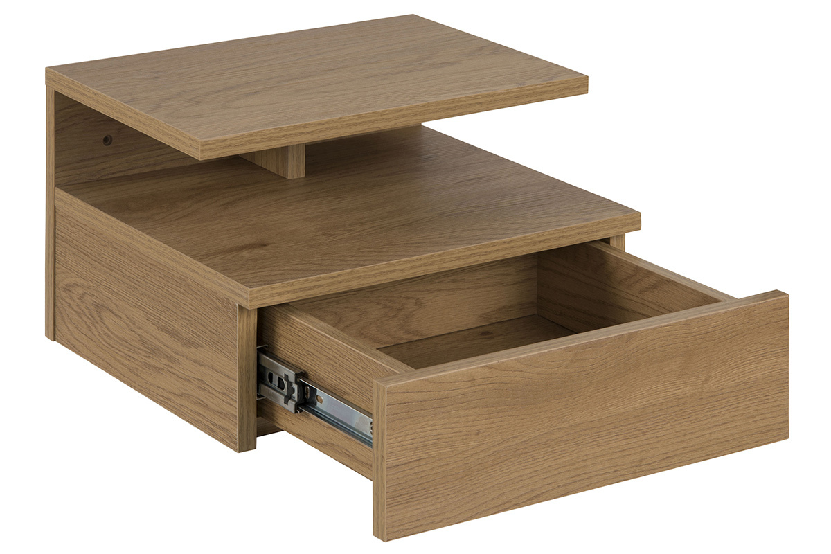 Table de chevet murale finition ch�ne naturel MITSY
