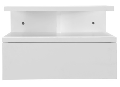 Table de chevet murale laqu&eacute;e mate blanche MITSY