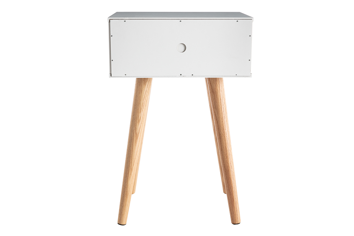 Table de chevet scandinave bois et blanc SNOOP