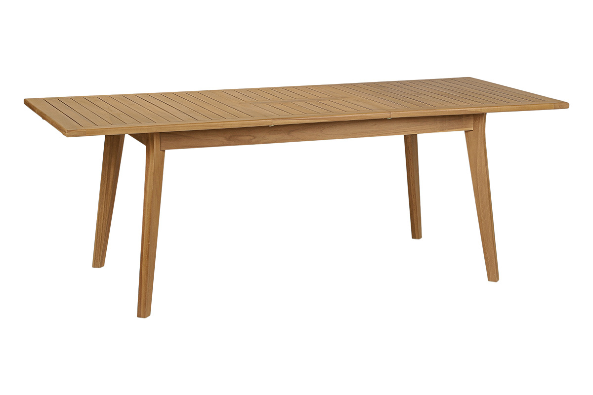 Table de jardin extensible en bois teck massif L160-210 cm LOMBOK