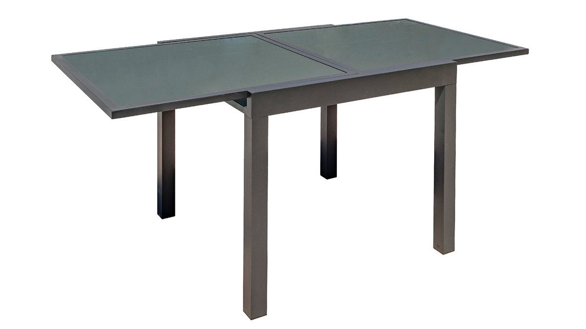 Table de jardin extensible gris anthracite L90-180 cm PORTOFINO