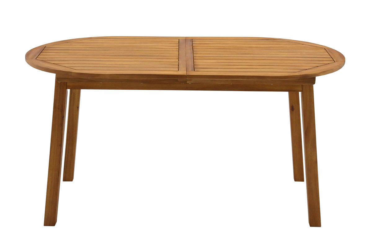 Table de jardin extensible rallonges intgres en bois massif L160-210 cm MAYEL