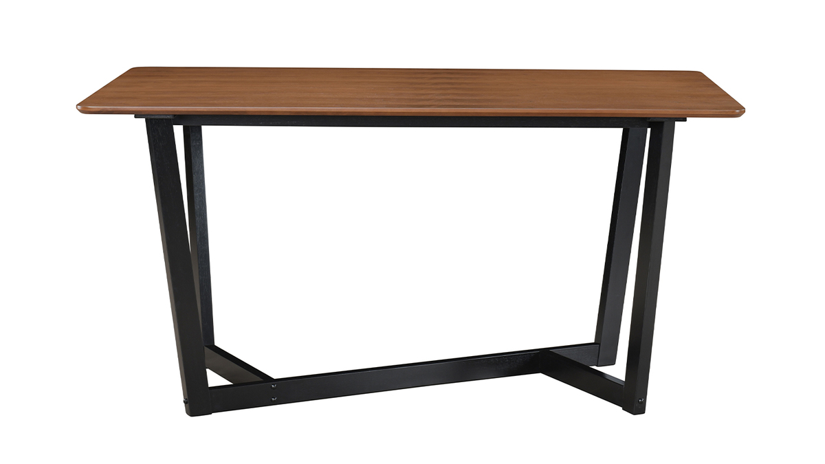 Table design rectangulaire noyer et bois teint noir L150 cm KOUK