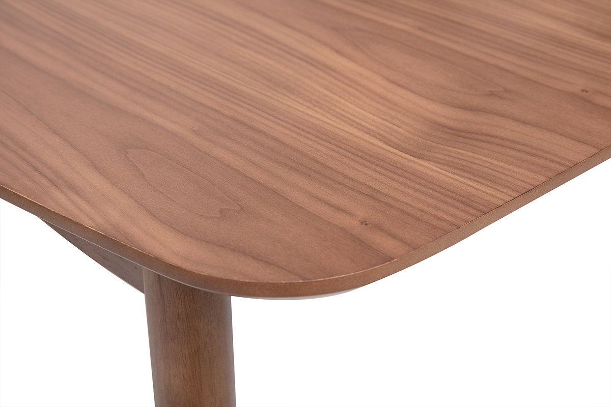 Table extensible rallonges int�gr�es carr�e en bois fonc� noyer L100-140 cm HELMA
