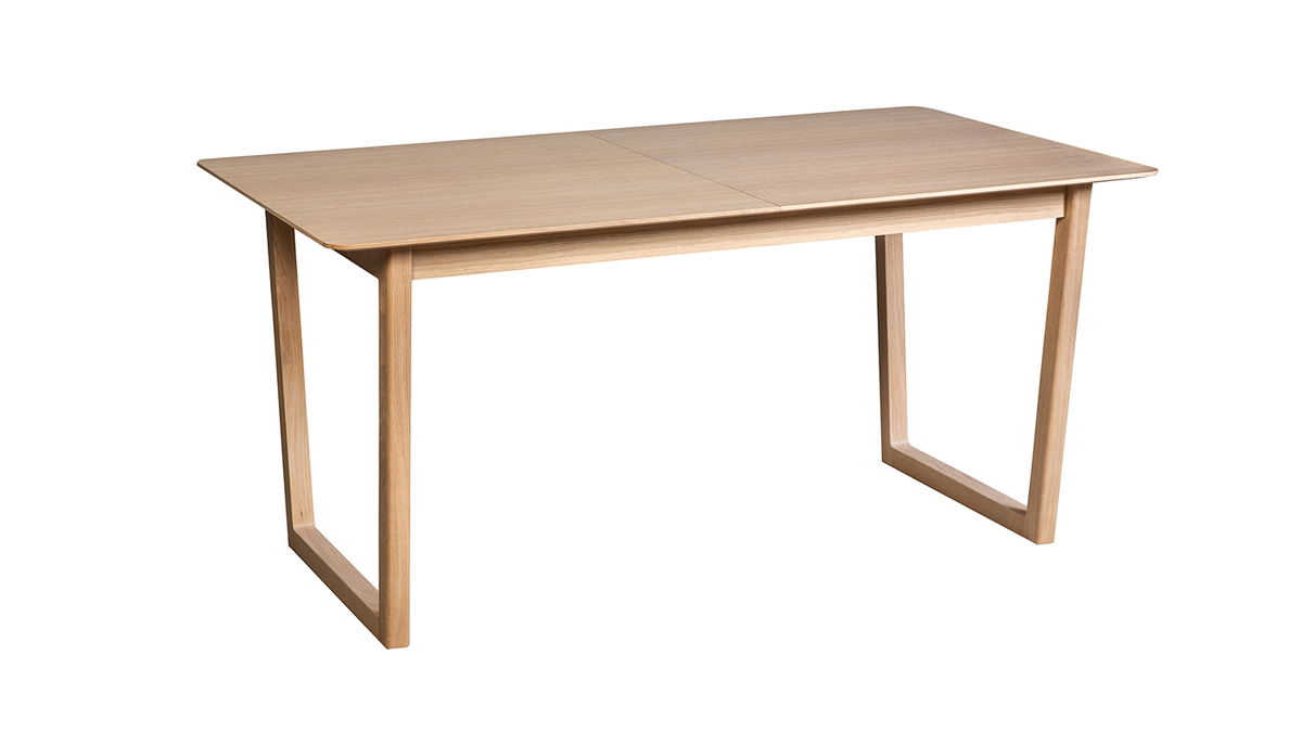 Table extensible rallonges intgres rectangulaire bois clair chne L160-240 cm LAHO