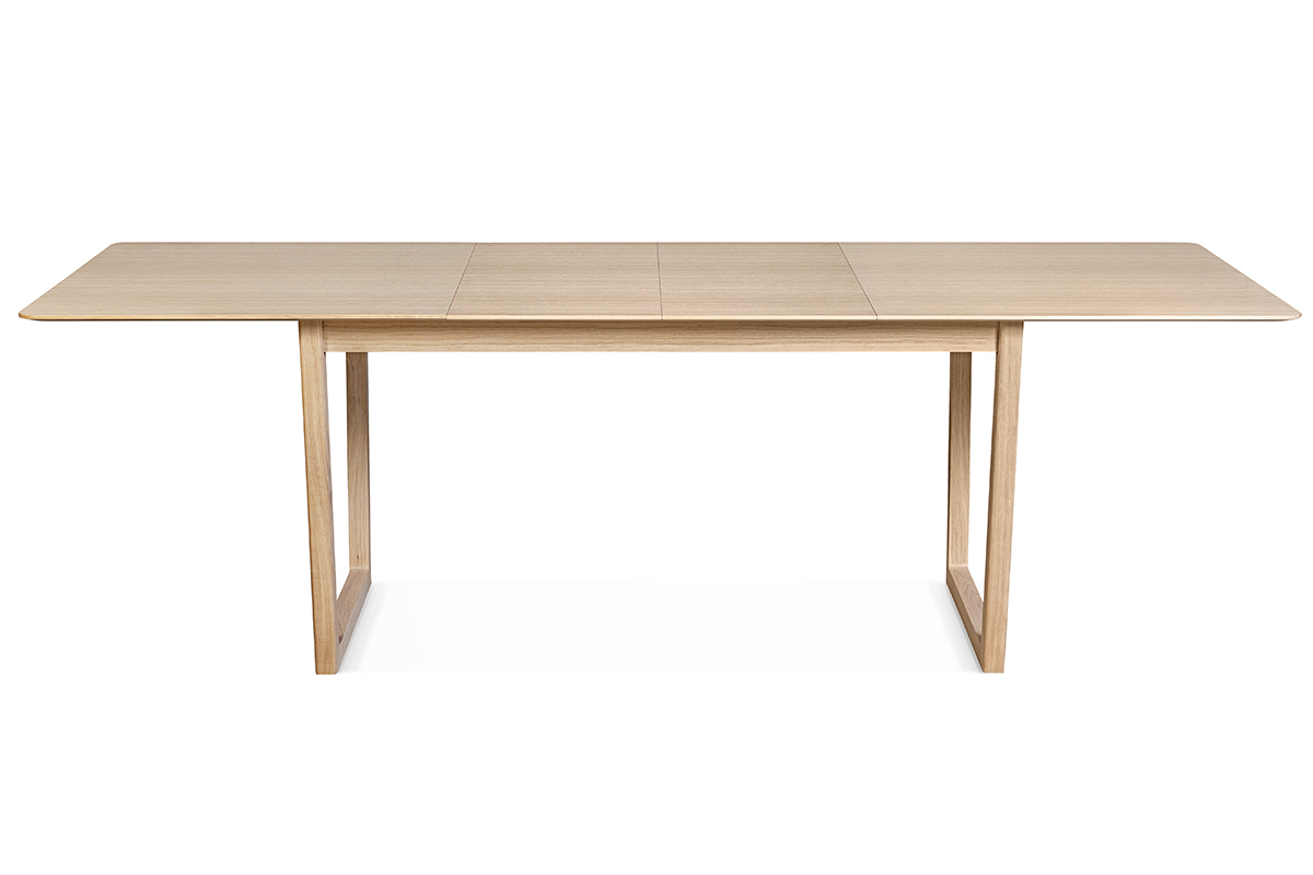 Table extensible rallonges intgres rectangulaire bois clair chne L160-240 cm LAHO