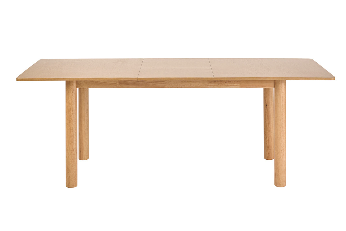 Table extensible rallonges int�gr�es rectangulaire bois clair fr�ne L160-210 cm CLAUDIE