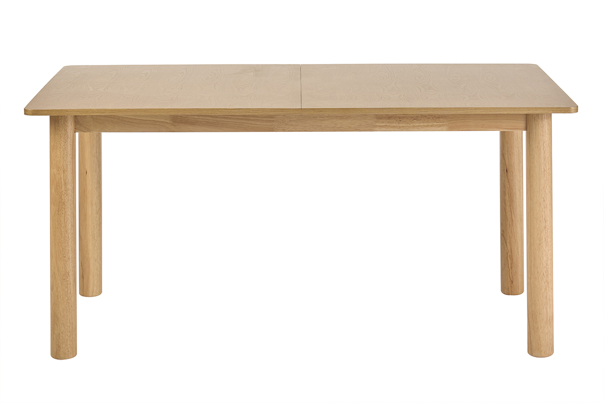 Table extensible rallonges int�gr�es rectangulaire bois clair fr�ne L160-210 cm CLAUDIE