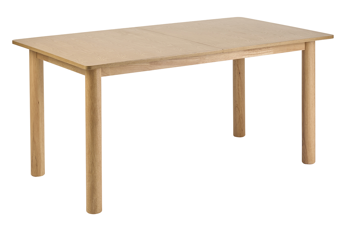 Table extensible rallonges int�gr�es rectangulaire bois clair fr�ne L160-210 cm CLAUDIE