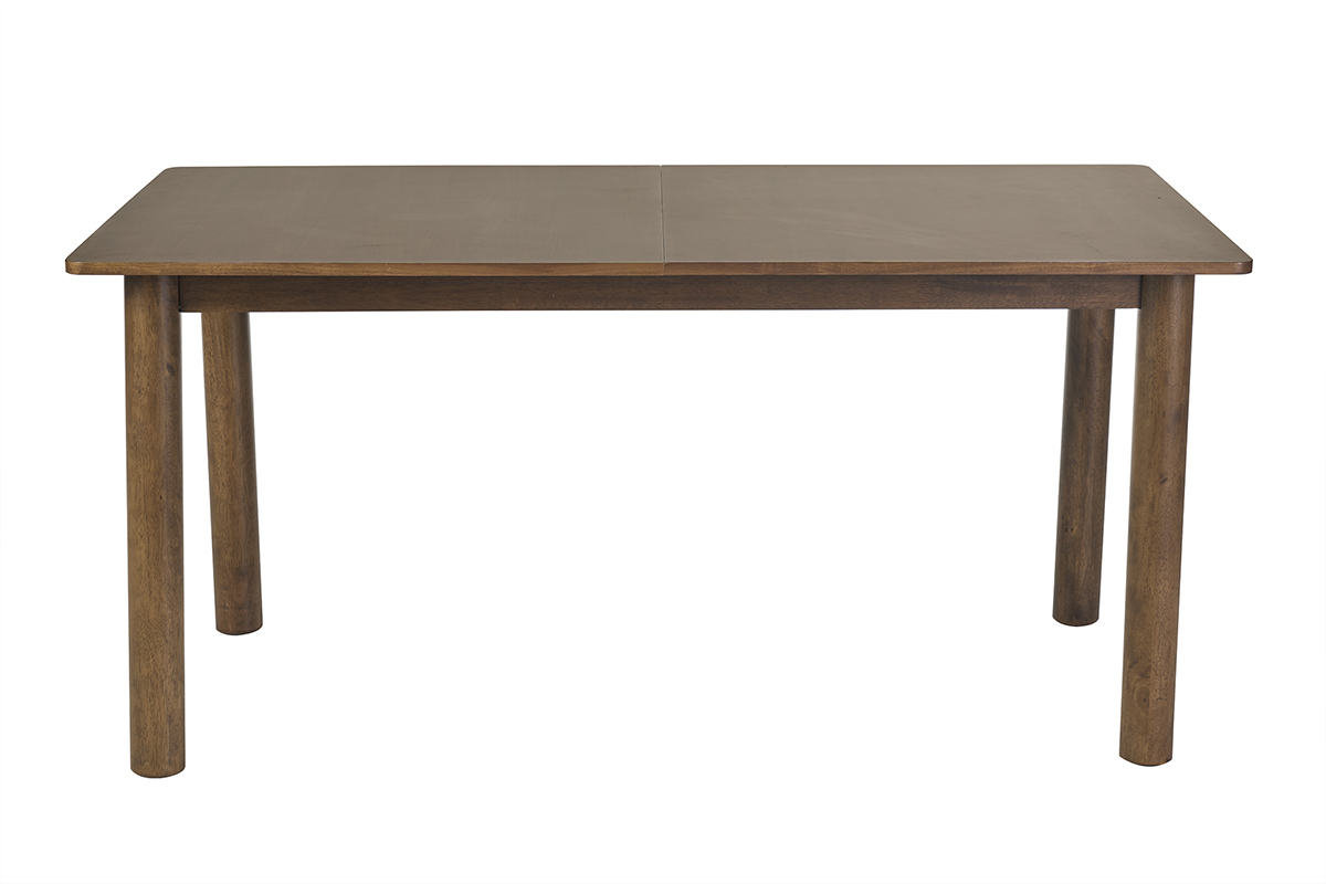 Table extensible rallonges int�gr�es rectangulaire bois fonc� noyer L160-210 cm CLAUDIE