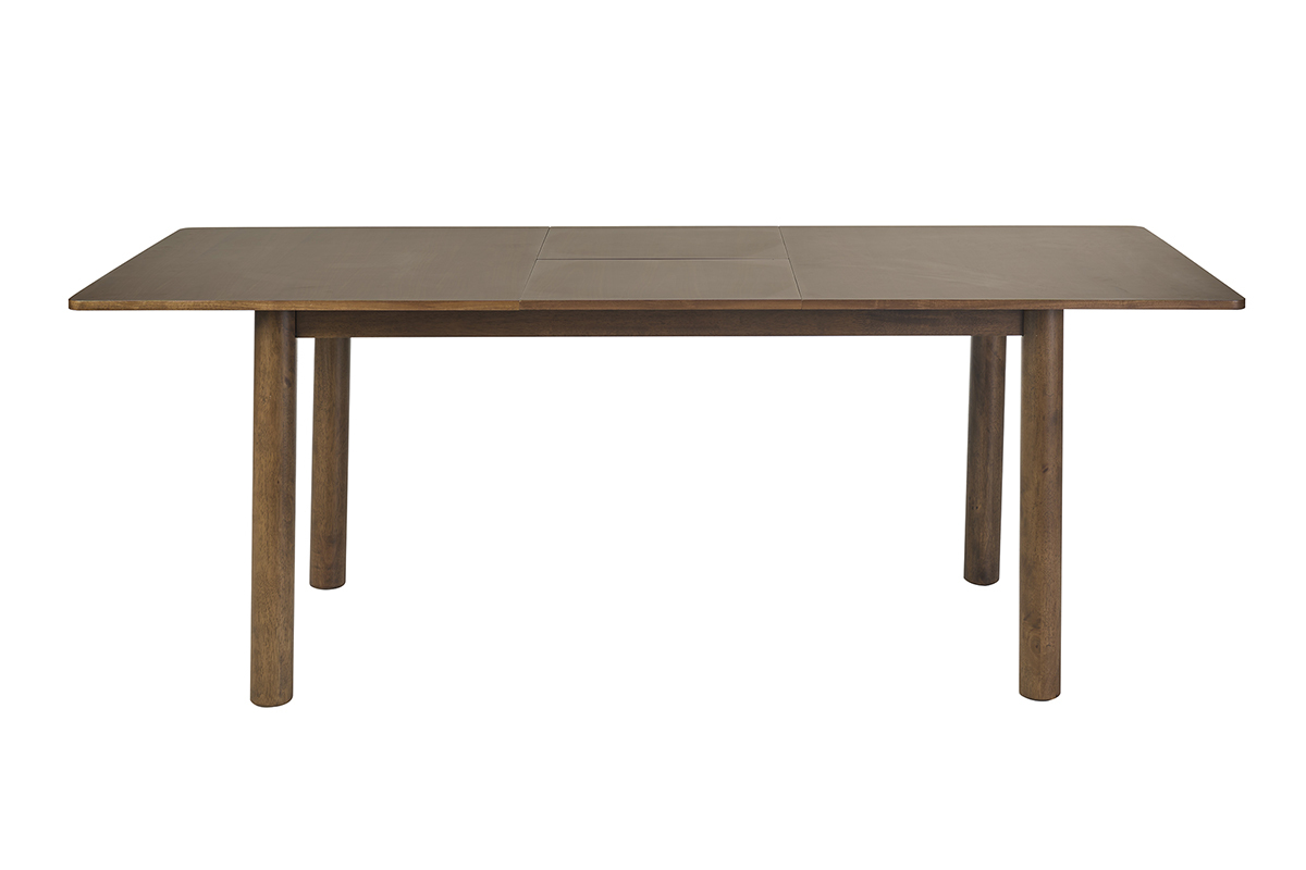 Table extensible rallonges int�gr�es rectangulaire bois fonc� noyer L160-210 cm CLAUDIE