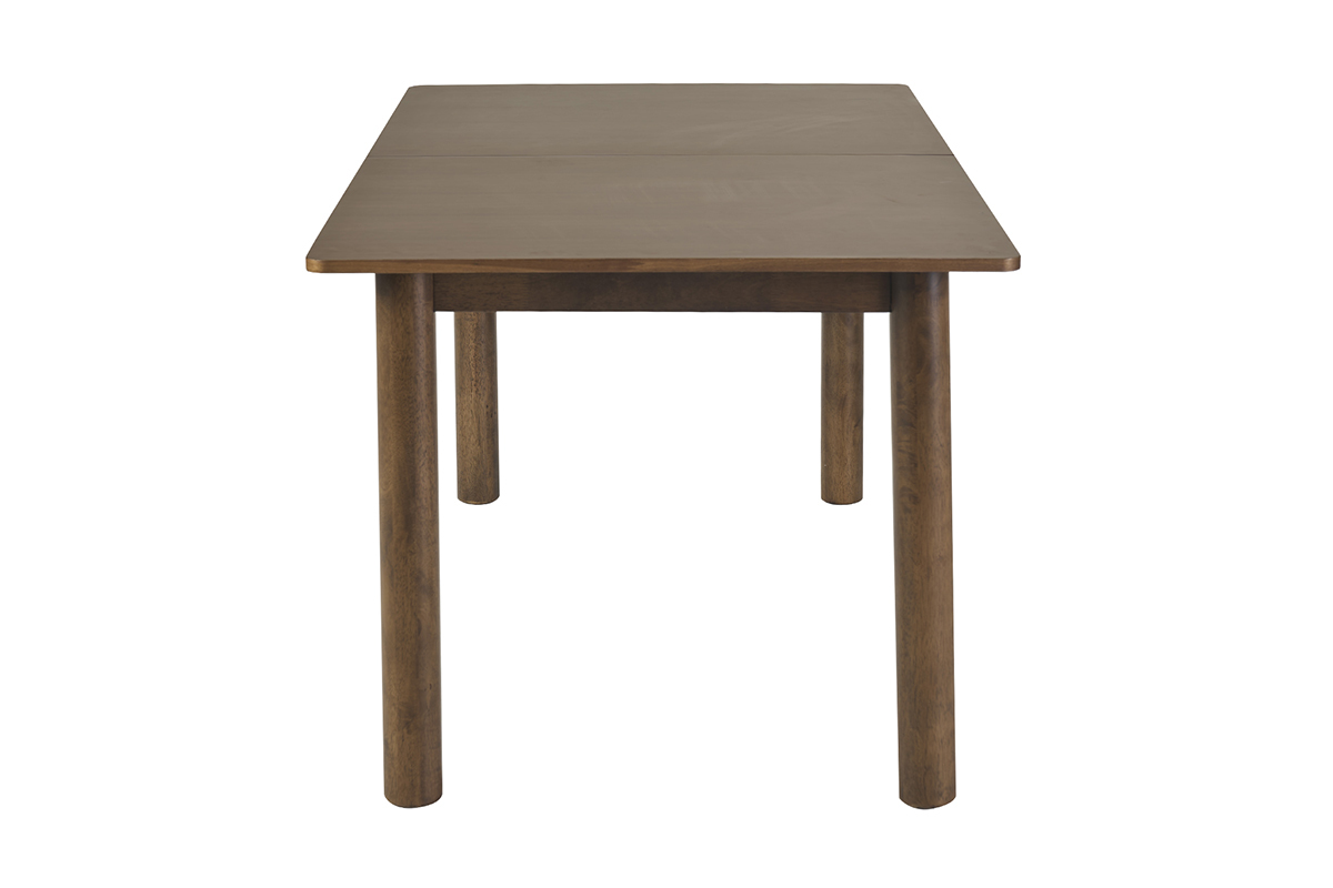 Table extensible rallonges int�gr�es rectangulaire bois fonc� noyer L160-210 cm CLAUDIE