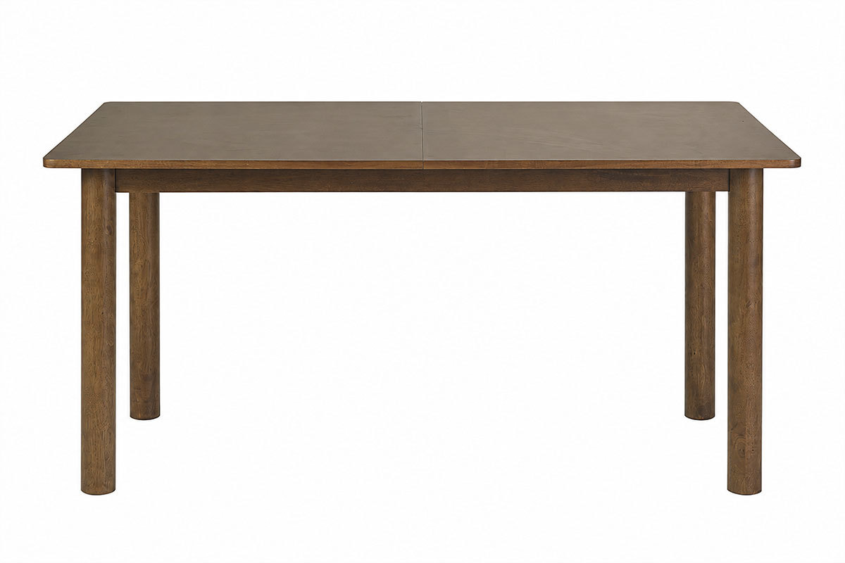 Table extensible rallonges int�gr�es rectangulaire bois fonc� noyer L160-210 cm CLAUDIE