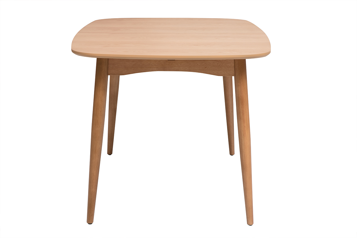 Table extensible rallonges int�gr�es rectangulaire en bois clair ch�ne L130-160 cm HELMA