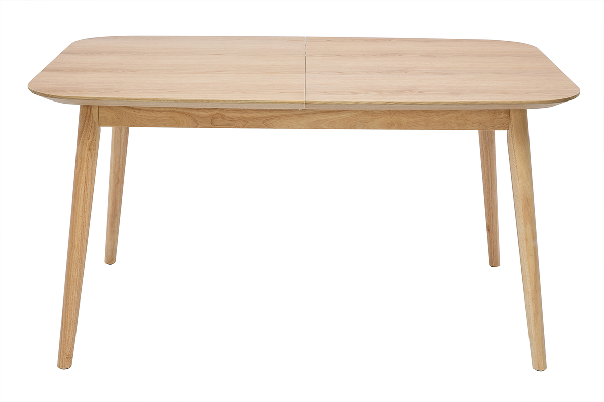 Table extensible rallonges intgres rectangulaire en bois clair chne L140-170 cm ANK
