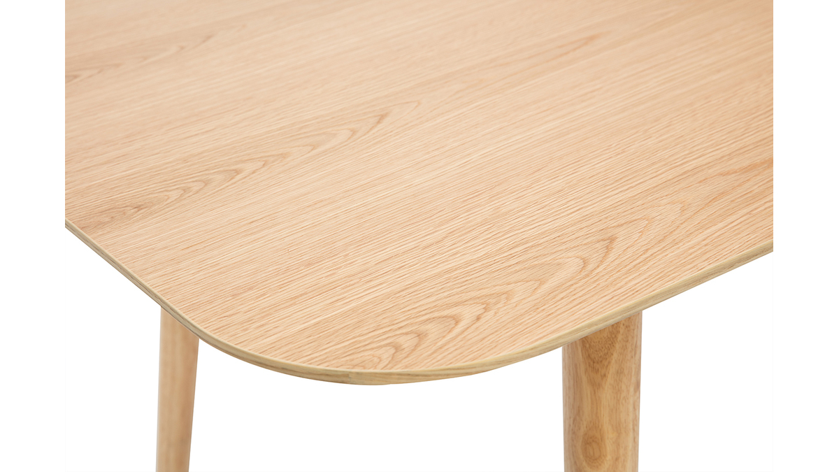 Table extensible rallonges intégrées rectangulaire en bois clair chêne ...