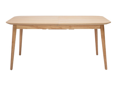 Table extensible rallonges intégrées rectangulaire en bois clair chêne L160-210 cm ANK