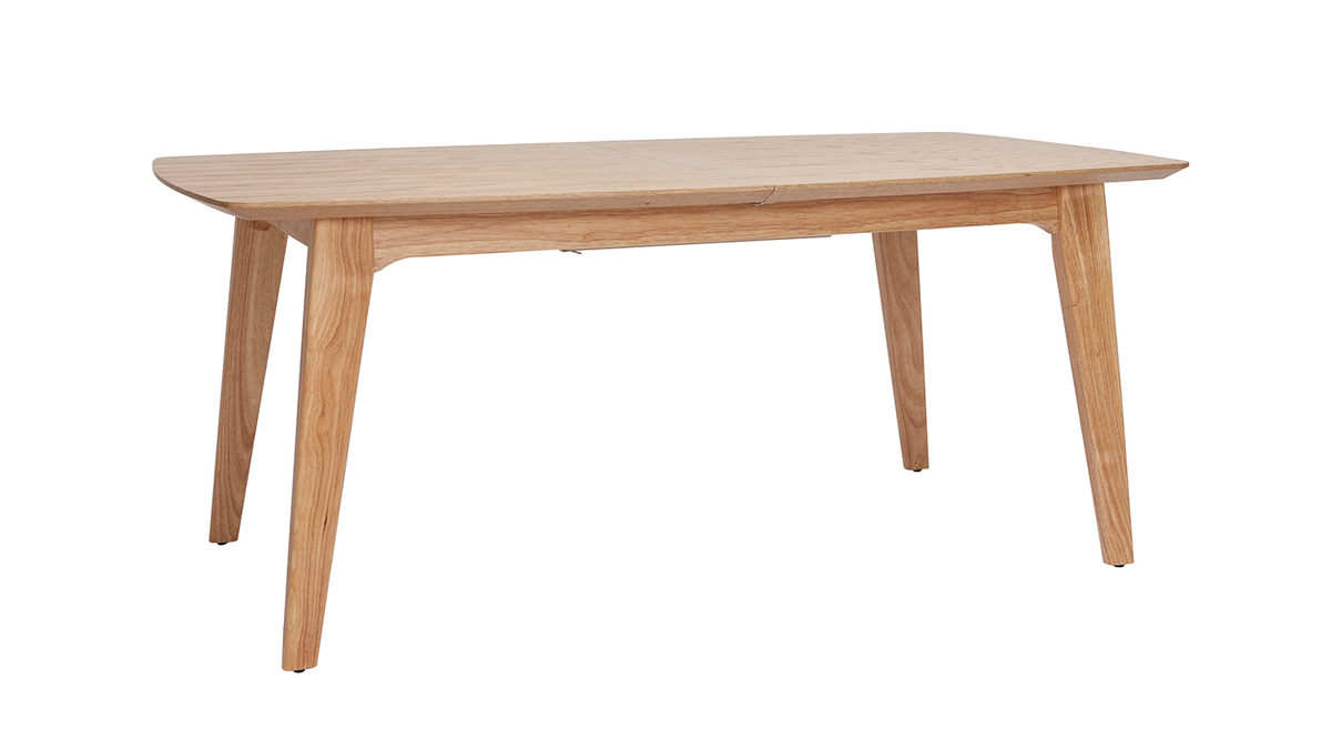 Table extensible rallonges intgres rectangulaire en bois clair L180-230 cm FIFTIES