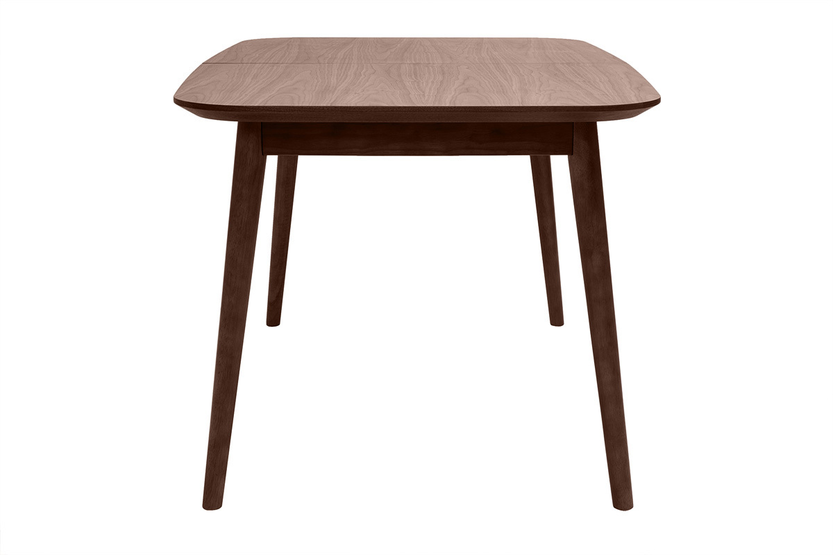 Table extensible rallonges intgres rectangulaire en bois fonc noyer L140-170 cm ANK