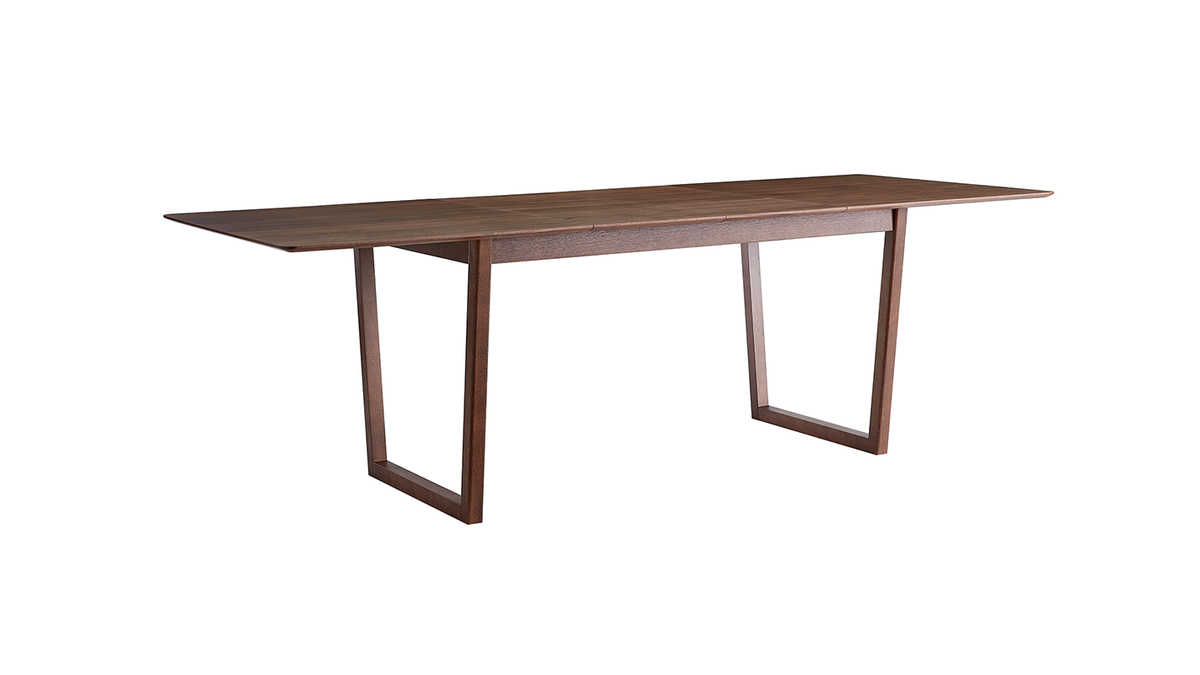Table extensible rallonges intgres rectangulaire en bois fonc noyer L160-240 cm LAHO