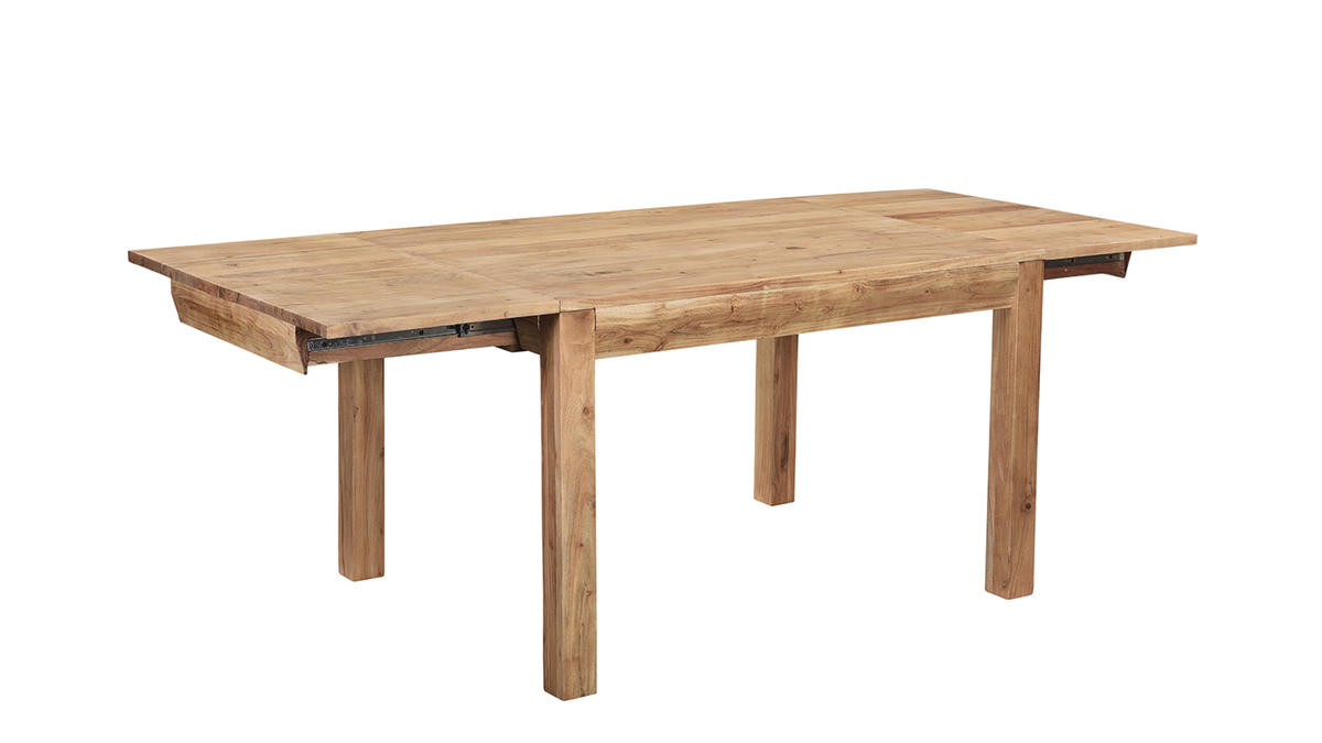 Table extensible rallonges intgres rectangulaire en bois massif L120-210 cm BALTO