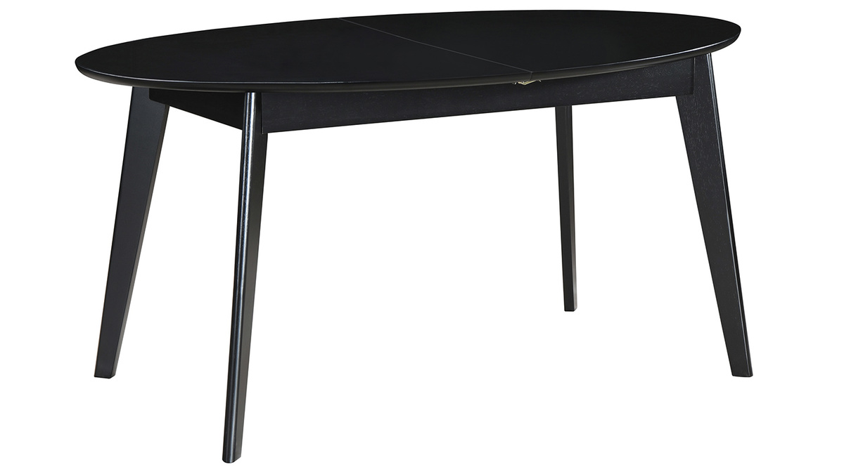 Table extensible rallonges intgres rectangulaire en bois noir L160-200 cm MARIK