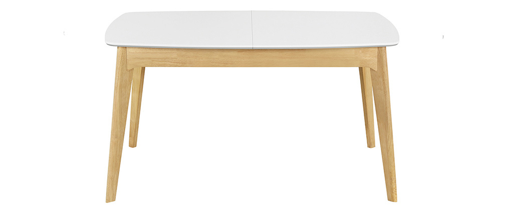 Table extensible scandinave blanc et bois L140-180 cm MEENA