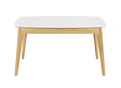 Table extensible scandinave blanc et bois L140-180 MEENA