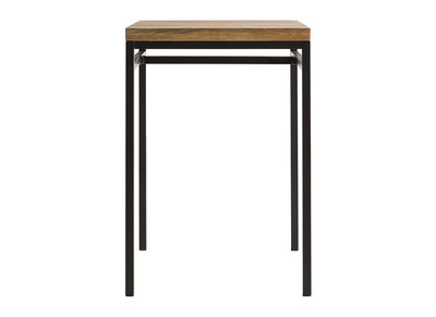 Table haute carrée en manguier massif et métal noir L70 cm YPSTER