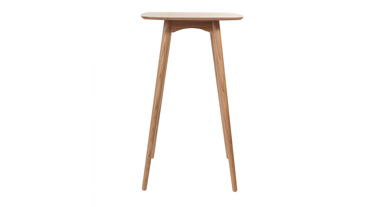 Table haute carre frne naturel scandinave L60 cm BALTIK