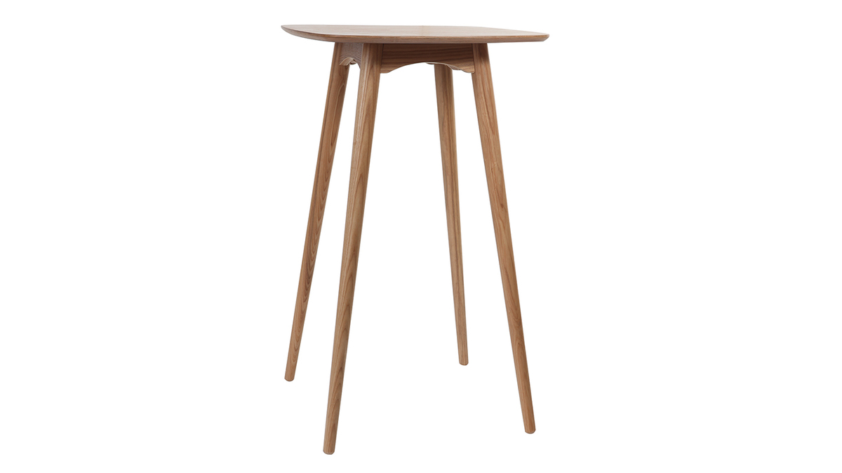 Table haute carre frne naturel scandinave L60 cm BALTIK