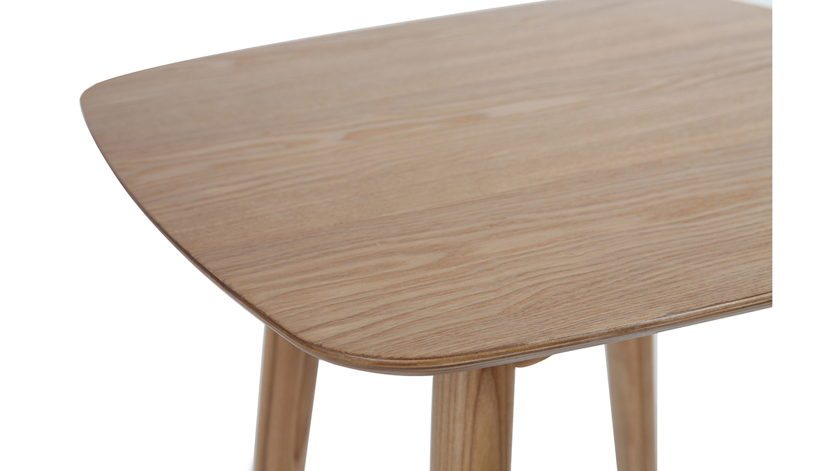 Table haute carre frne naturel scandinave L60 cm BALTIK