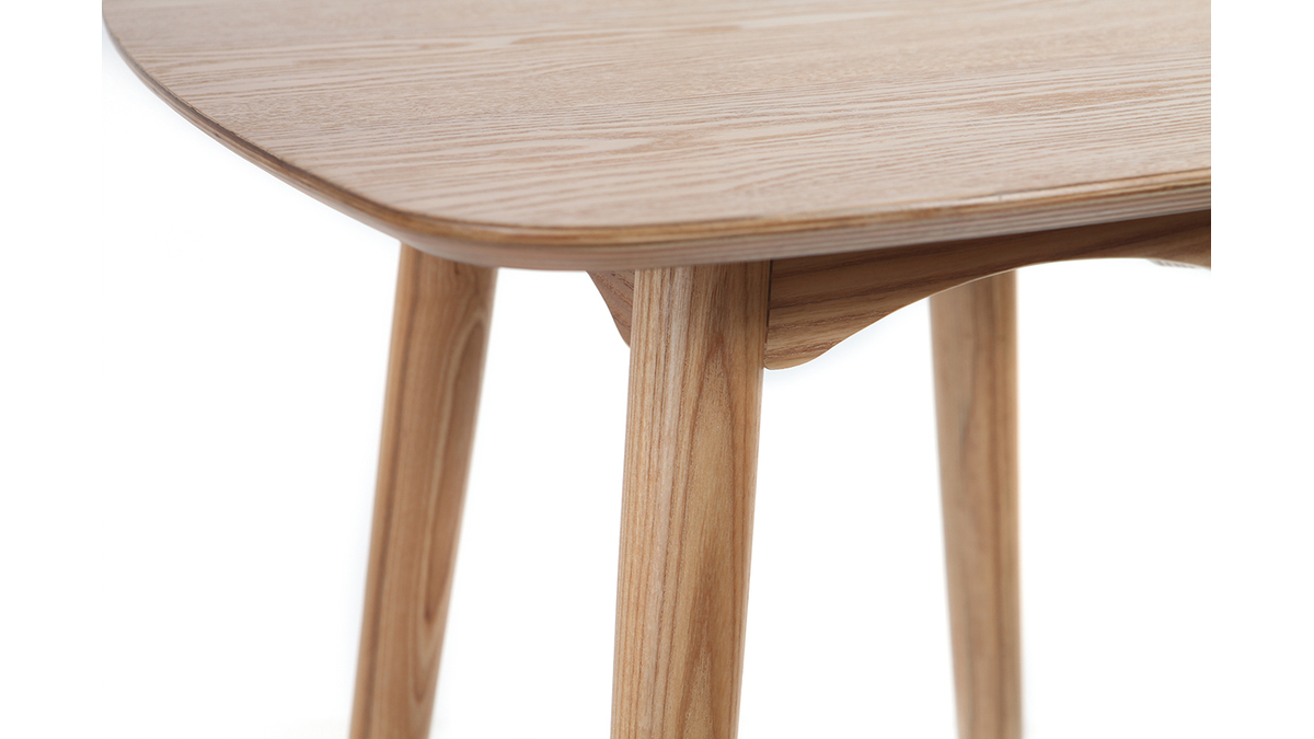 Table haute carre frne naturel scandinave L60 cm BALTIK