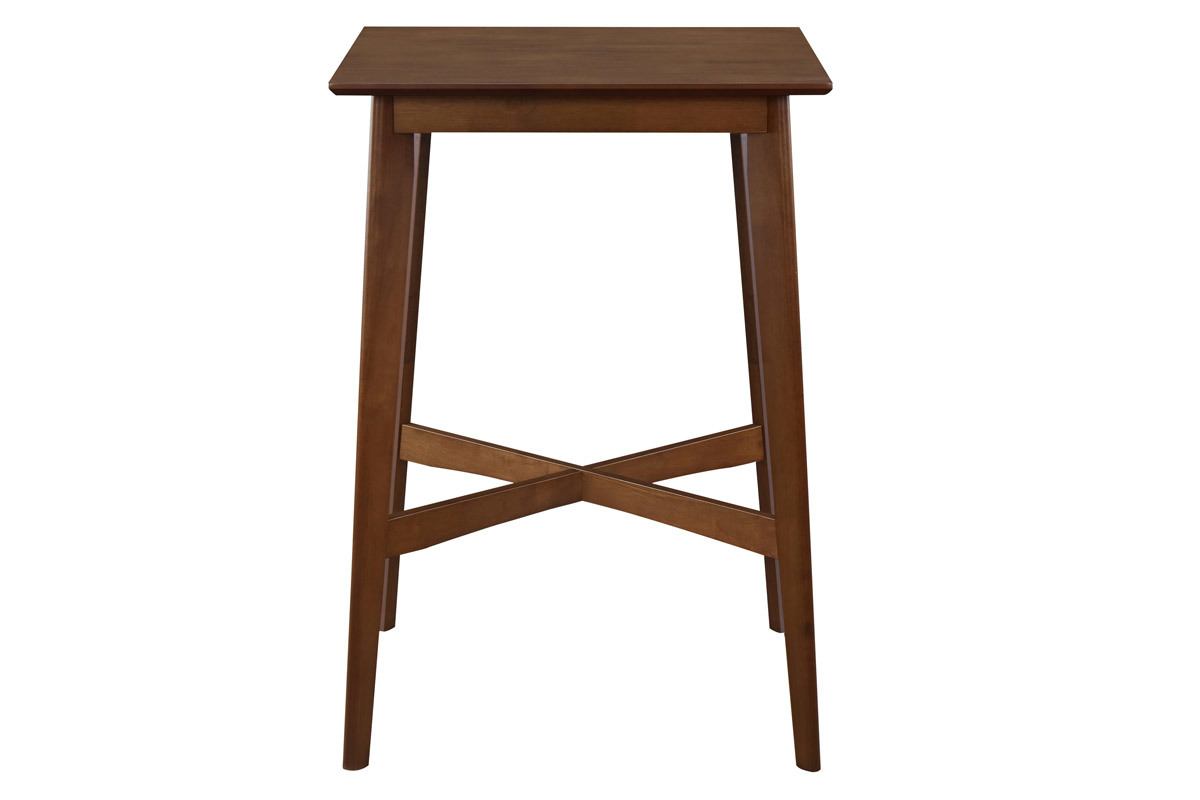 Table haute carre noyer LEENA