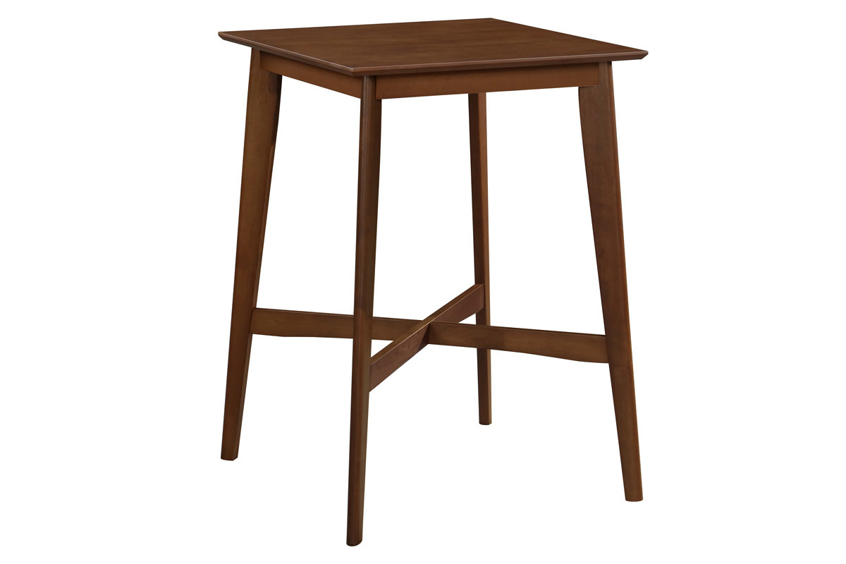 Table haute carre noyer LEENA