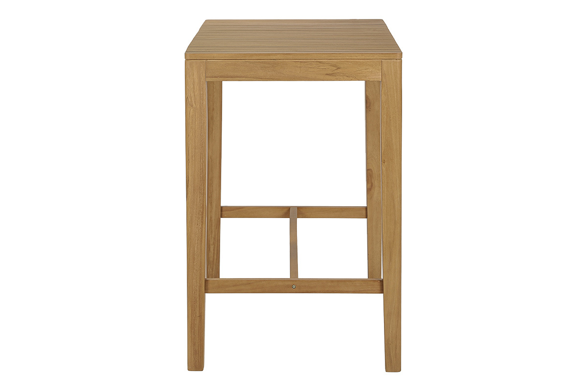 Table haute de jardin rectangulaire en bois teck massif L120 cm GILI