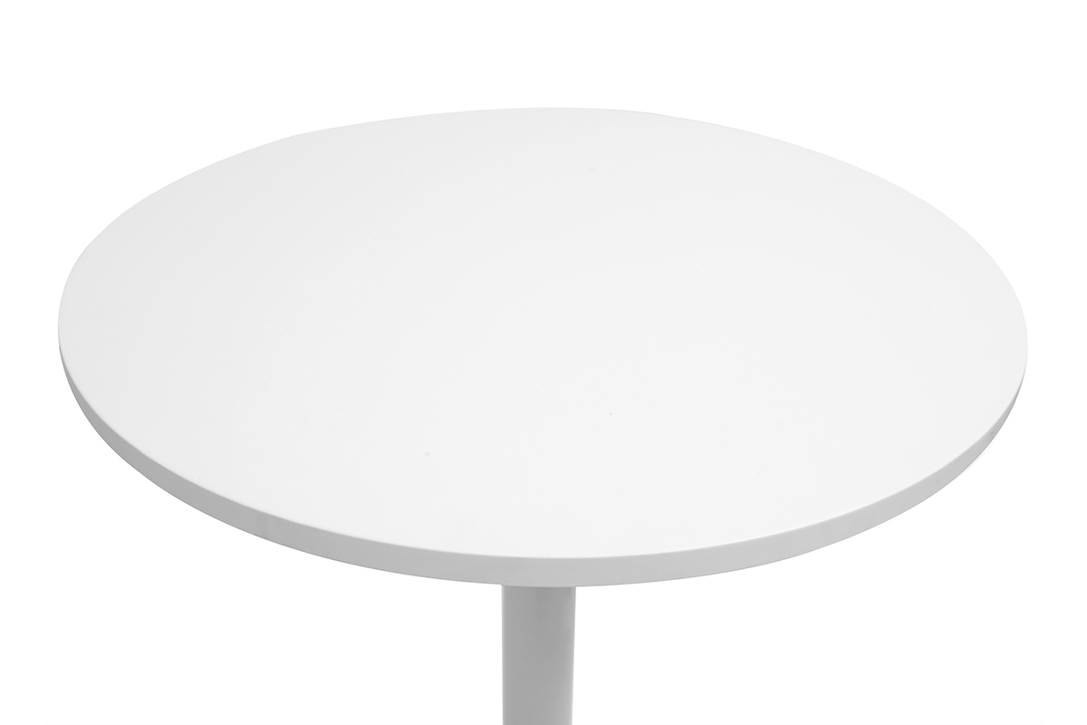 Table haute design ronde blanche D60 cm CALISTA
