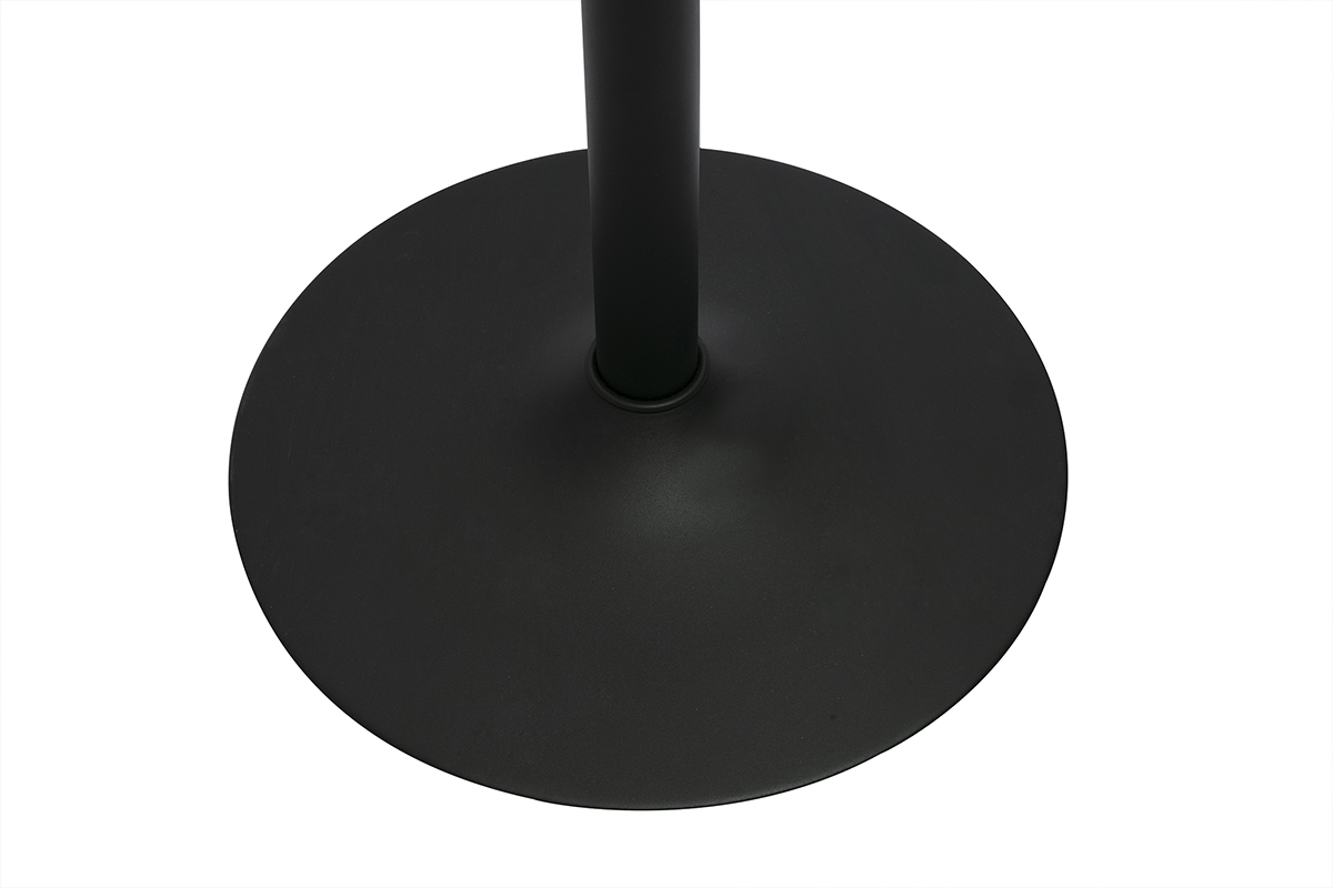 Table haute design ronde blanche et mtal noir D60 cm CALISTA