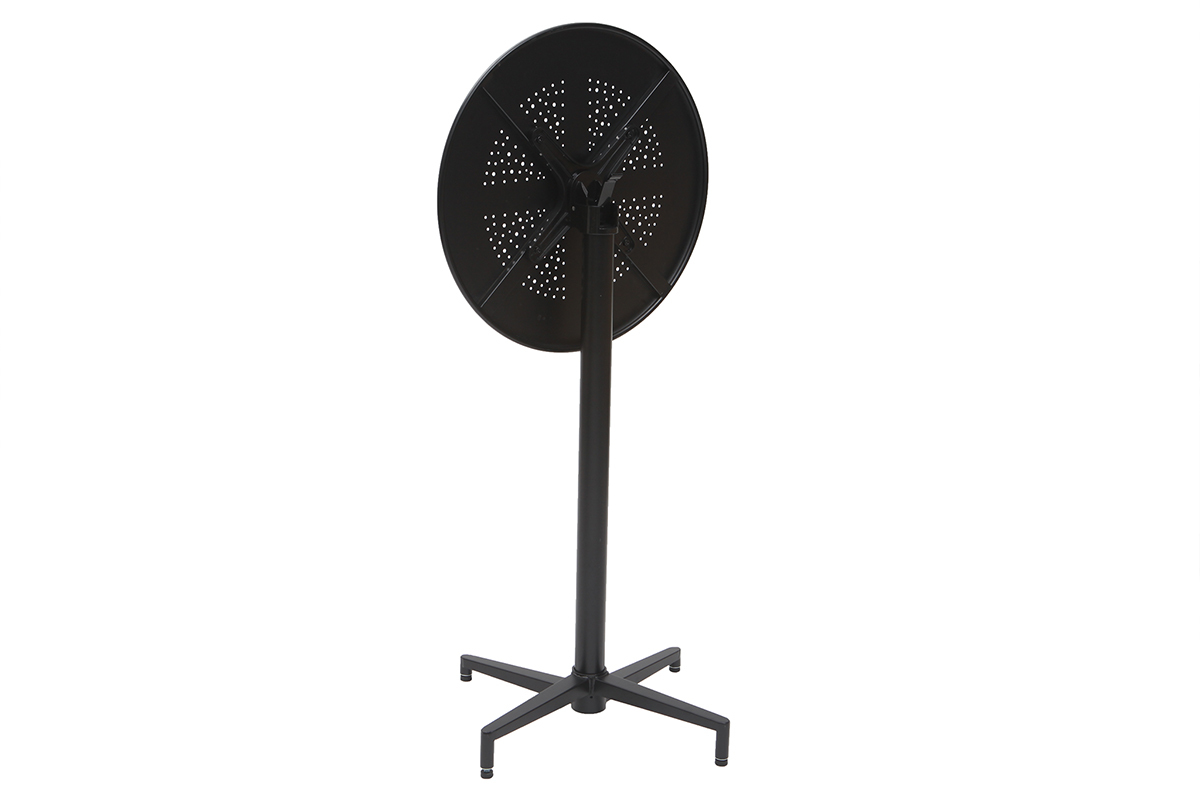 Table haute pliante ronde en m�tal noir DOTS