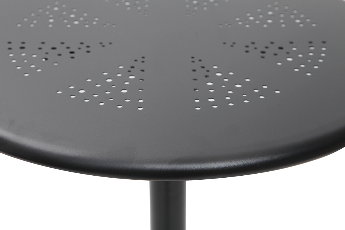 Table haute pliante ronde en m�tal noir DOTS