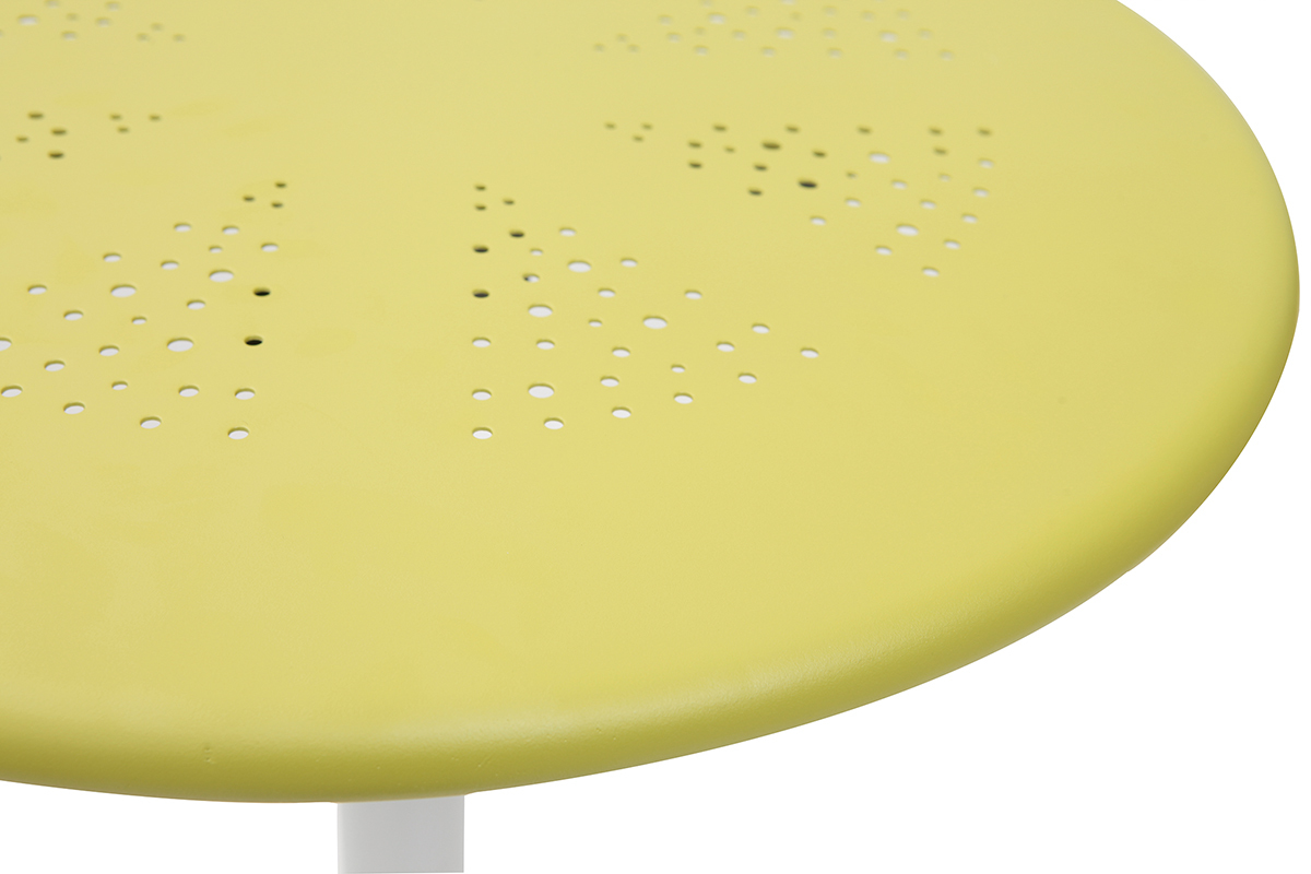 Table haute pliante ronde en mtal vert anis DOTS