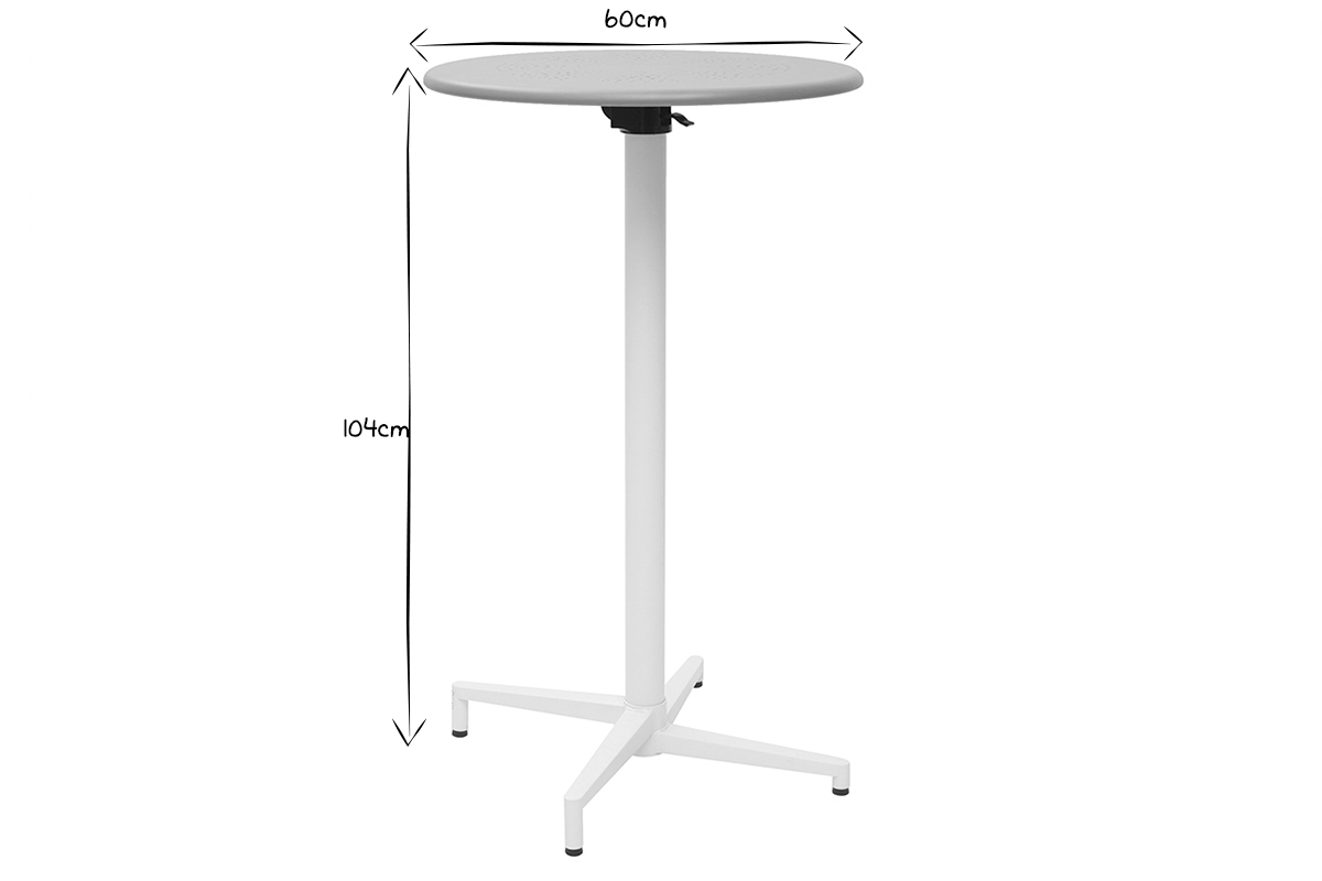 Table haute pliante ronde en mtal vert anis DOTS